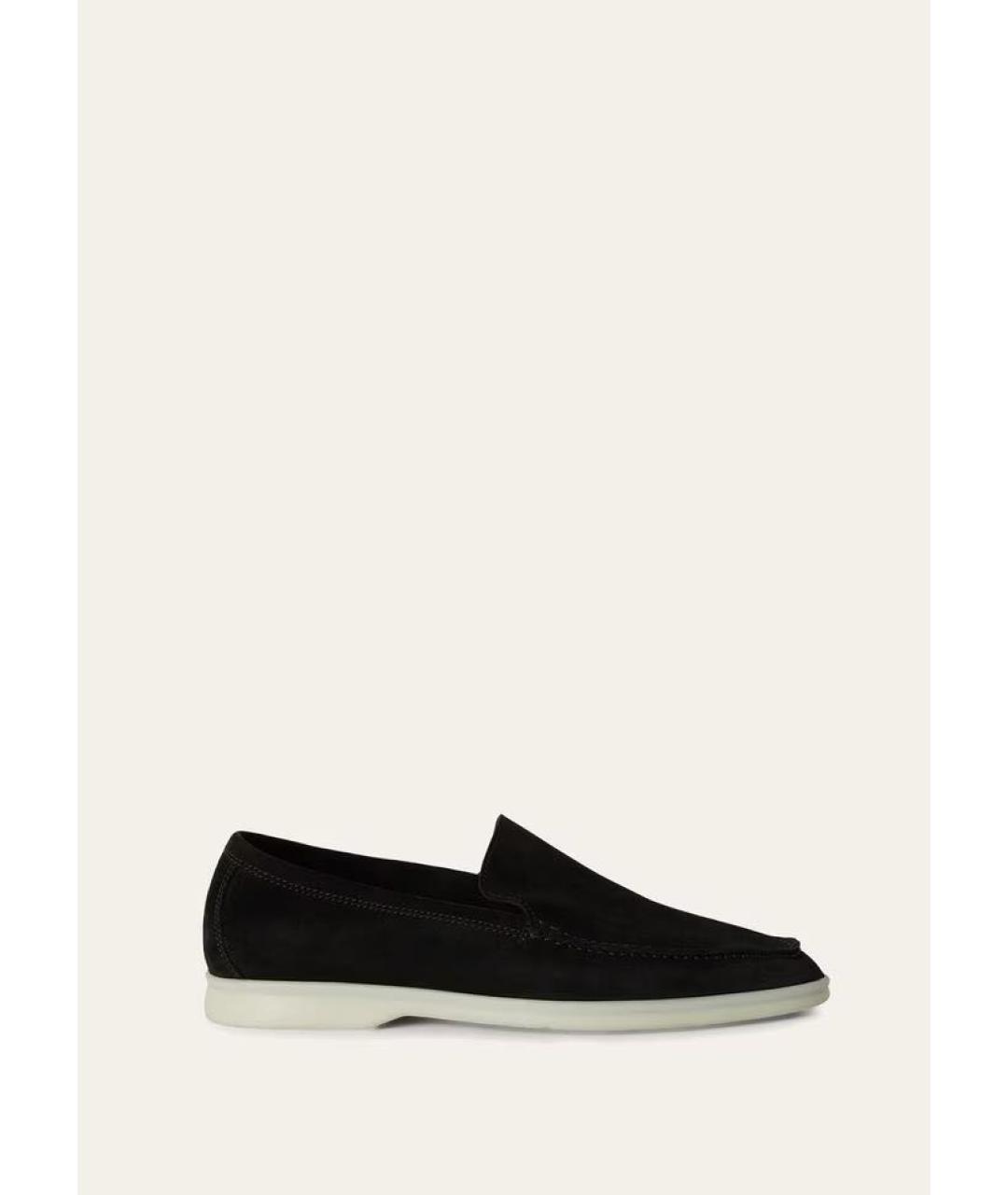 LORO PIANA Черные замшевые лоферы, фото 5