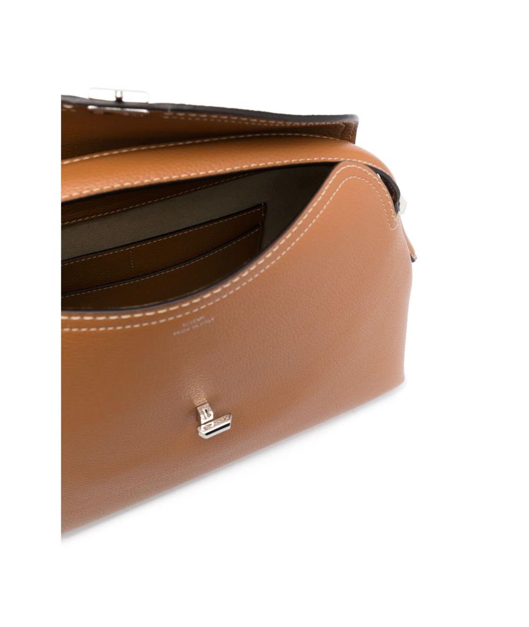 TOTEME Коричневая кожаная сумка через плечо, фото 5