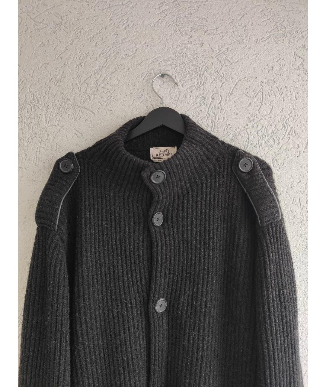 HERMES Черный шерстяной кардиган, фото 3