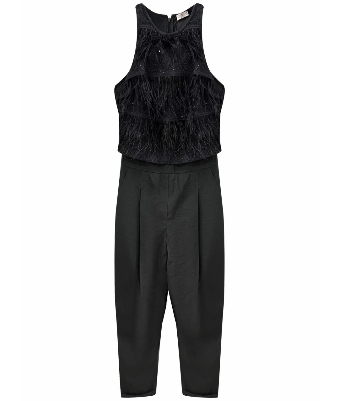 BRUNELLO CUCINELLI Черный шелковый комбинезон, фото 1