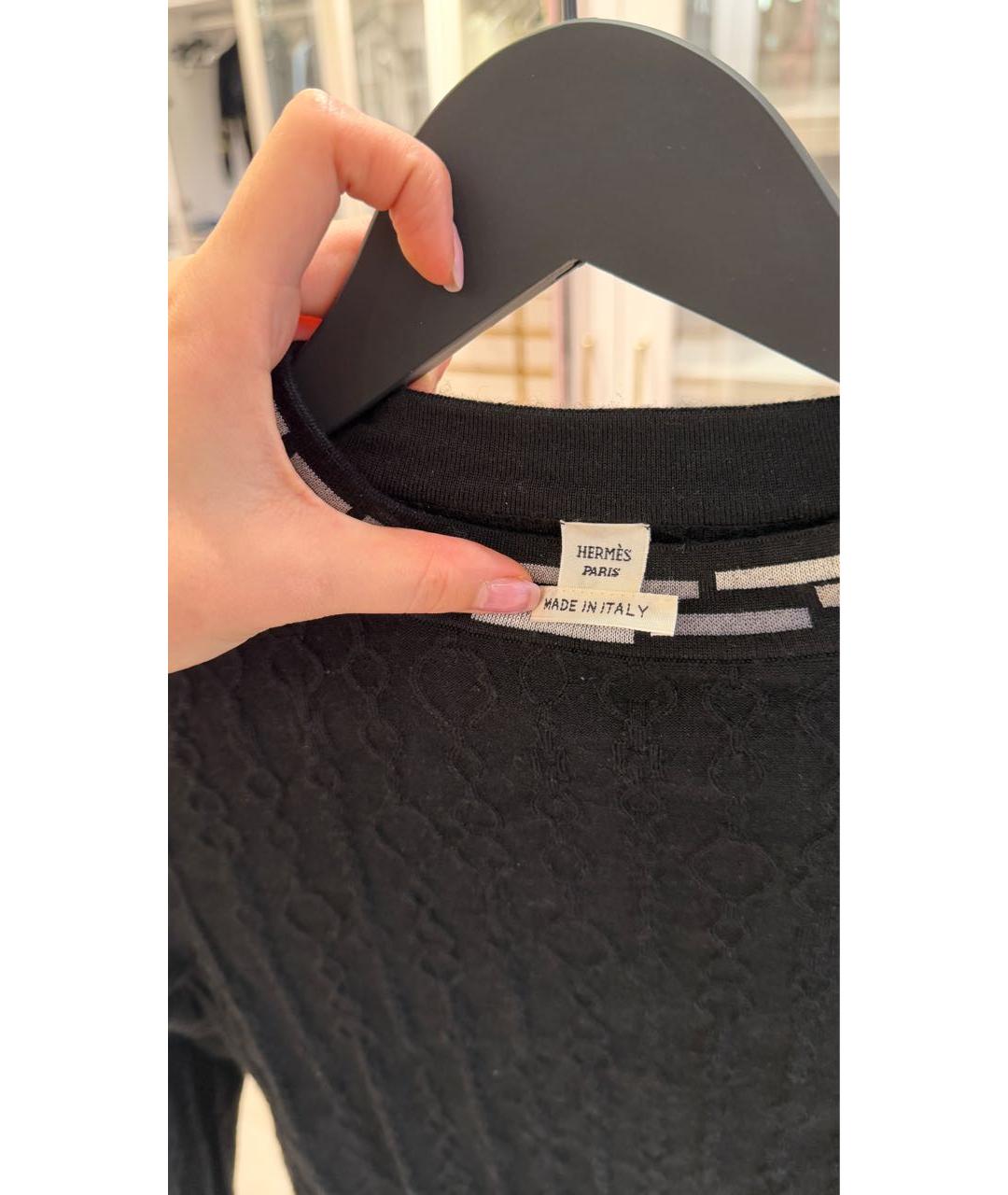 HERMES Черный кашемировый джемпер / свитер, фото 3