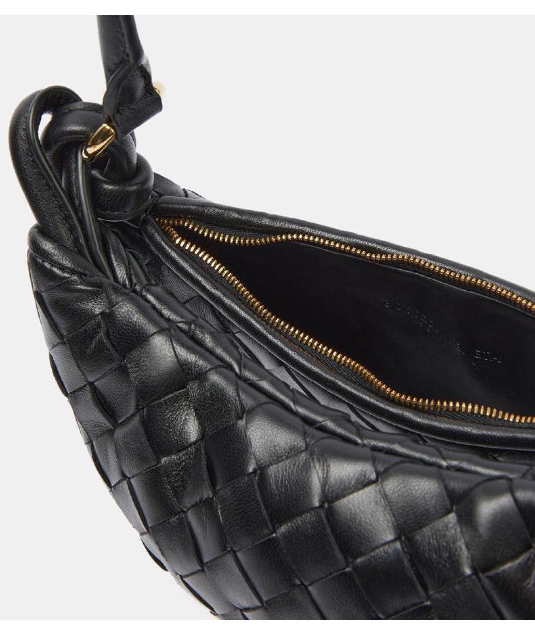 BOTTEGA VENETA Черная кожаная сумка через плечо, фото 5
