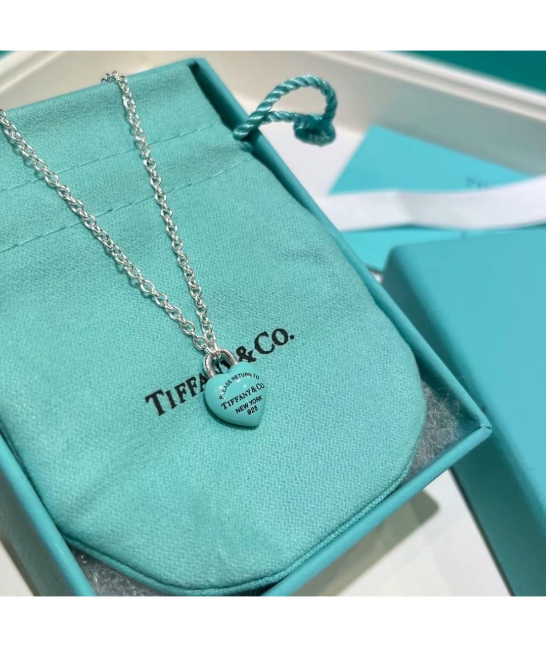 TIFFANY&CO Бирюзовая серебряная подвеска, фото 4
