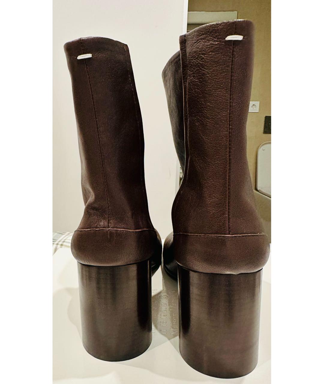 MAISON MARGIELA Коричневые кожаные полусапоги, фото 3