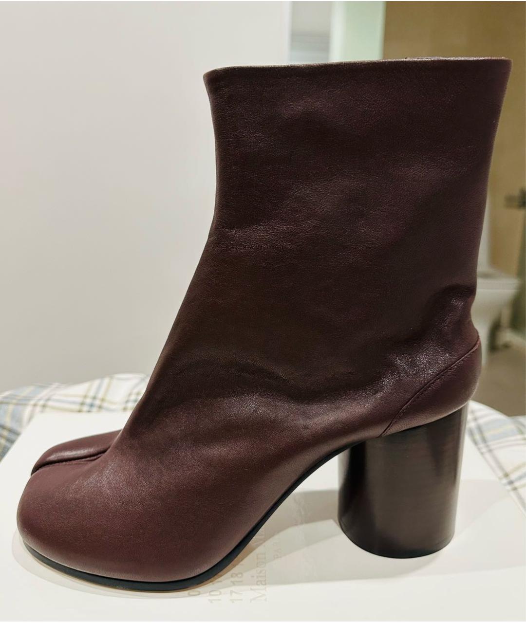 MAISON MARGIELA Коричневые кожаные полусапоги, фото 6