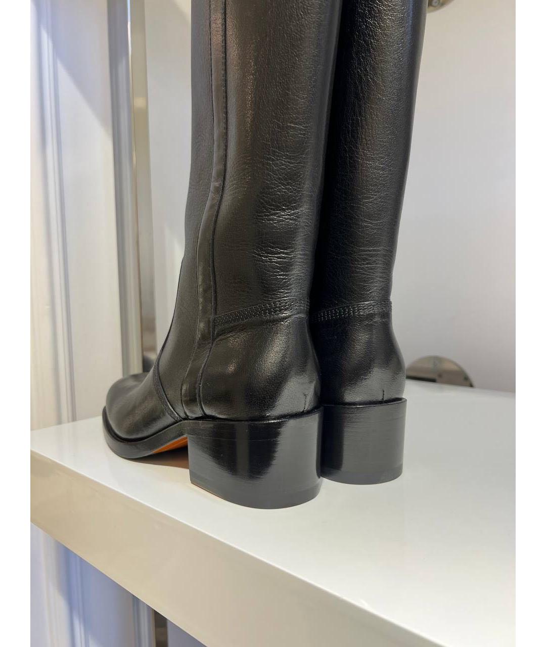 SANTONI Черные кожаные сапоги, фото 3