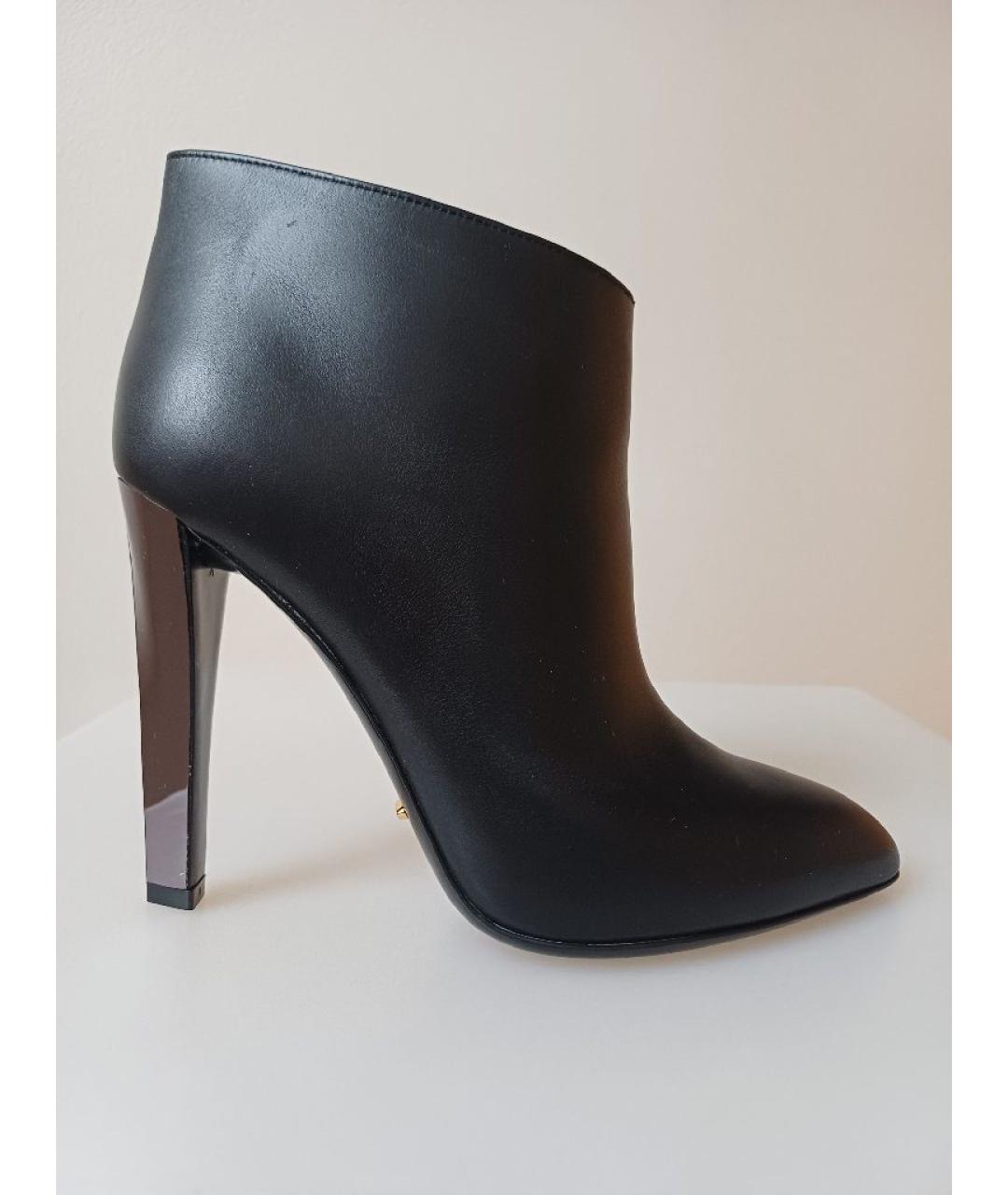 SERGIO ROSSI Черные кожаные ботильоны, фото 9