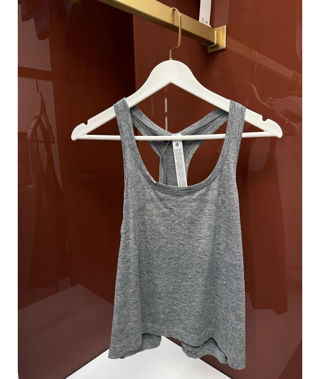 Lululemon Серая полиэстеровая майка, фото 5