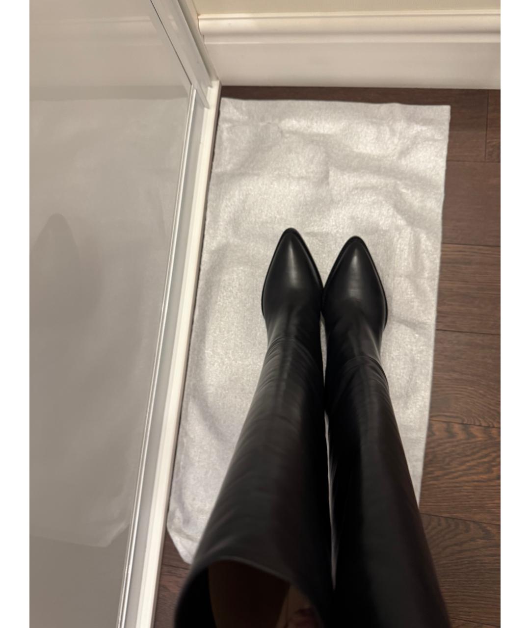 GIANVITO ROSSI Черные кожаные сапоги, фото 3