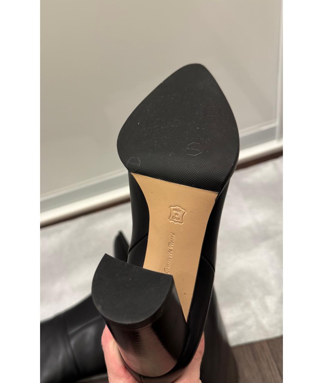 GIANVITO ROSSI Черные кожаные сапоги, фото 5