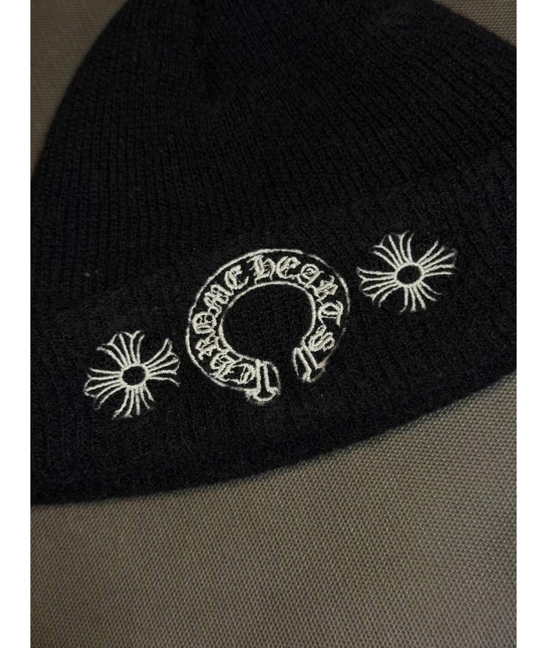 CHROME HEARTS Черная шерстяная шапка, фото 4