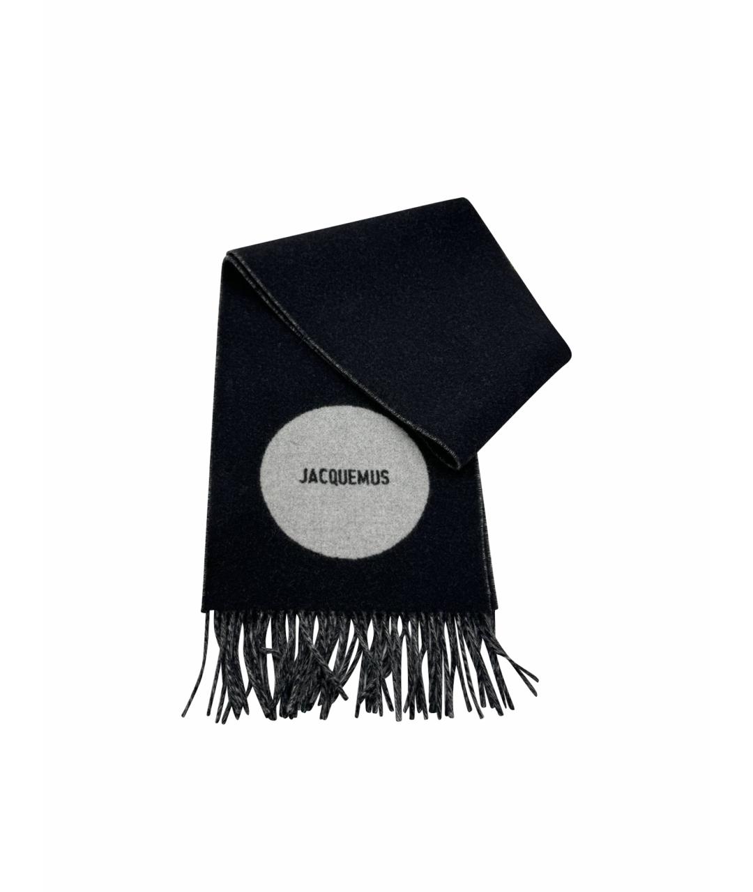 JACQUEMUS Черный шерстяной шарф, фото 1