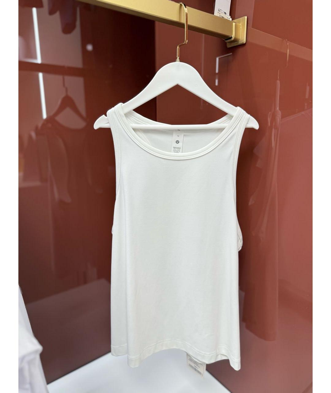Lululemon Белая хлопковая майка, фото 5