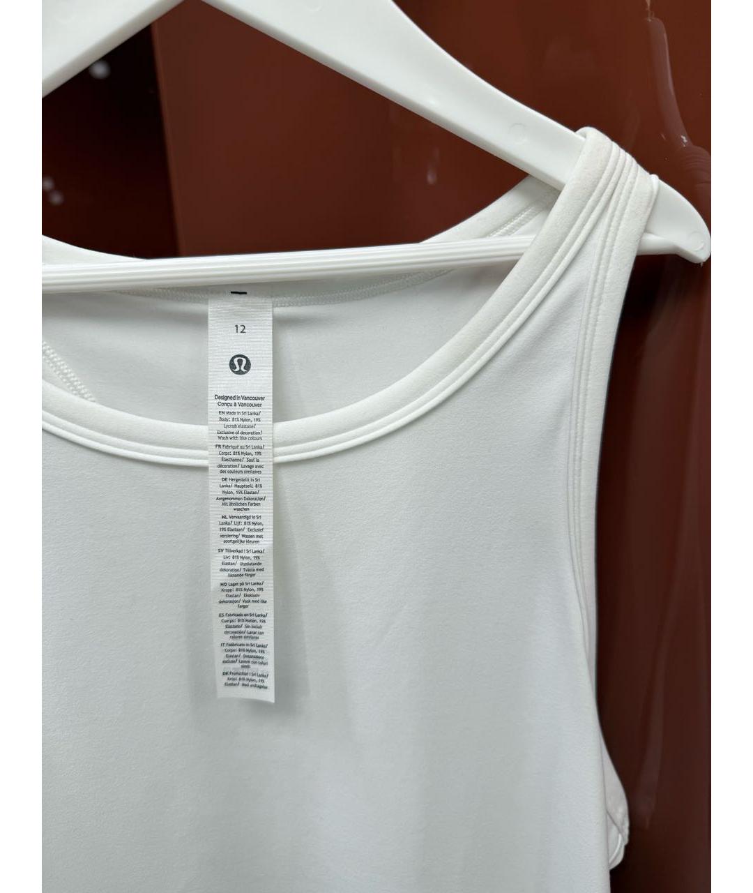 Lululemon Белая хлопковая майка, фото 3