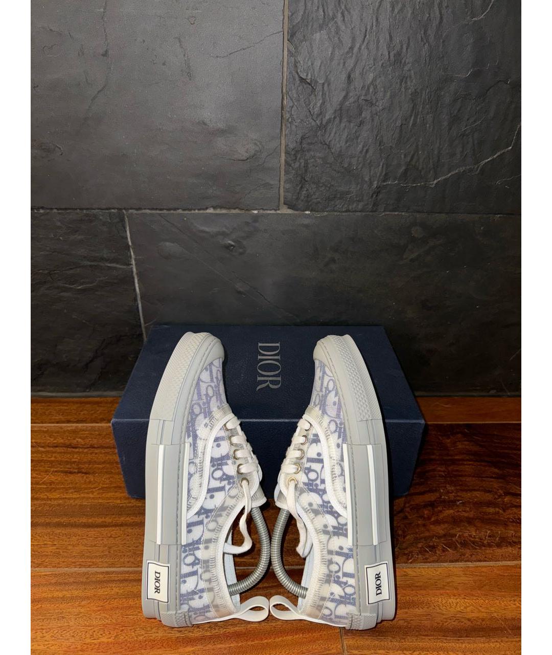 CHRISTIAN DIOR Серые синтетические низкие кроссовки / кеды, фото 3