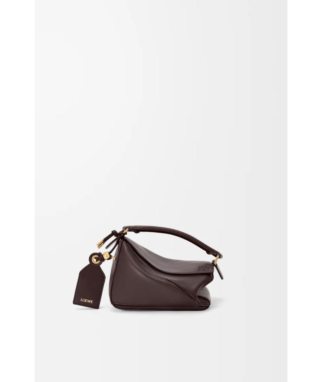 LOEWE Коричневая кожаная сумка через плечо, фото 4