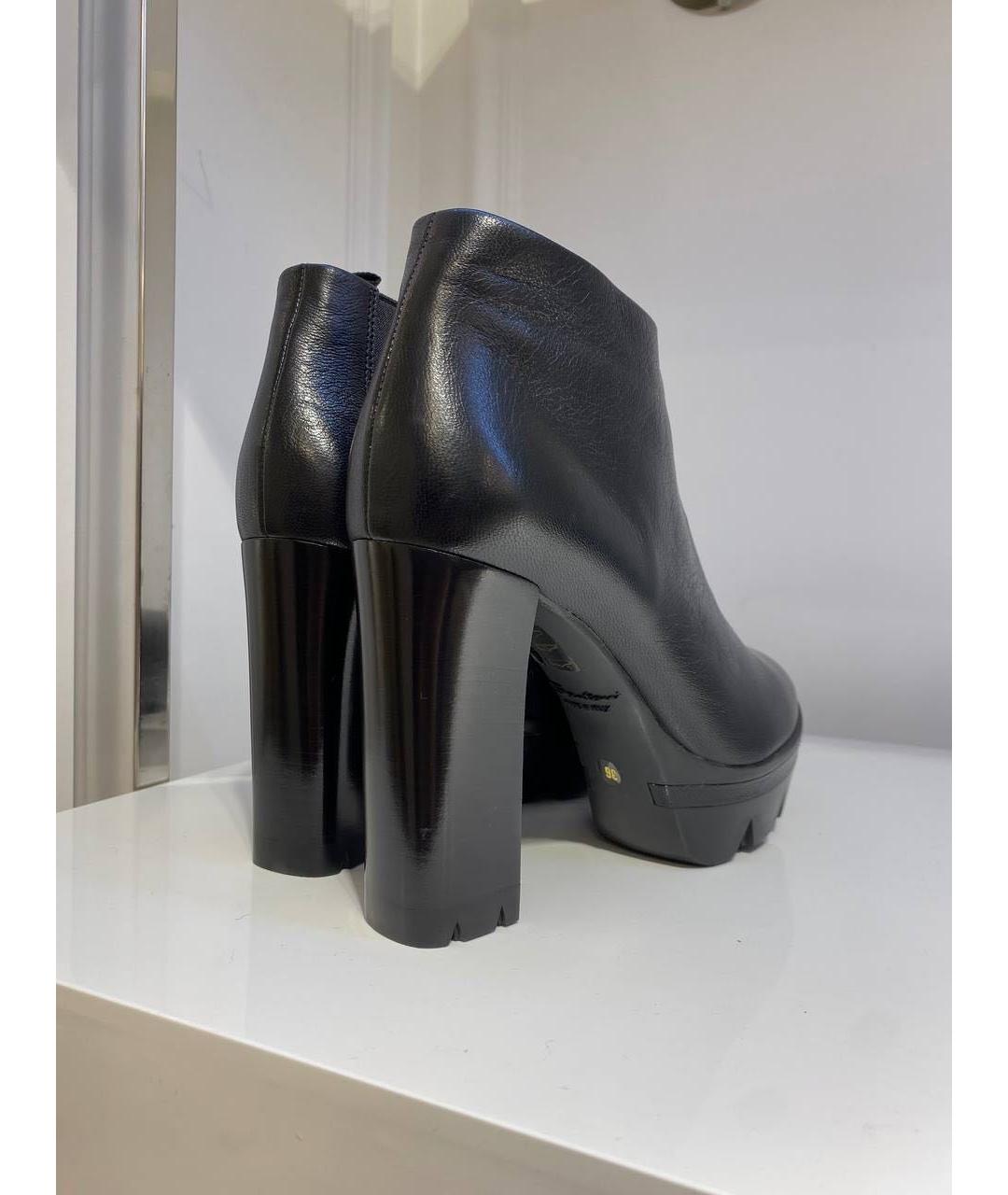 SANTONI Черные кожаные ботильоны, фото 3