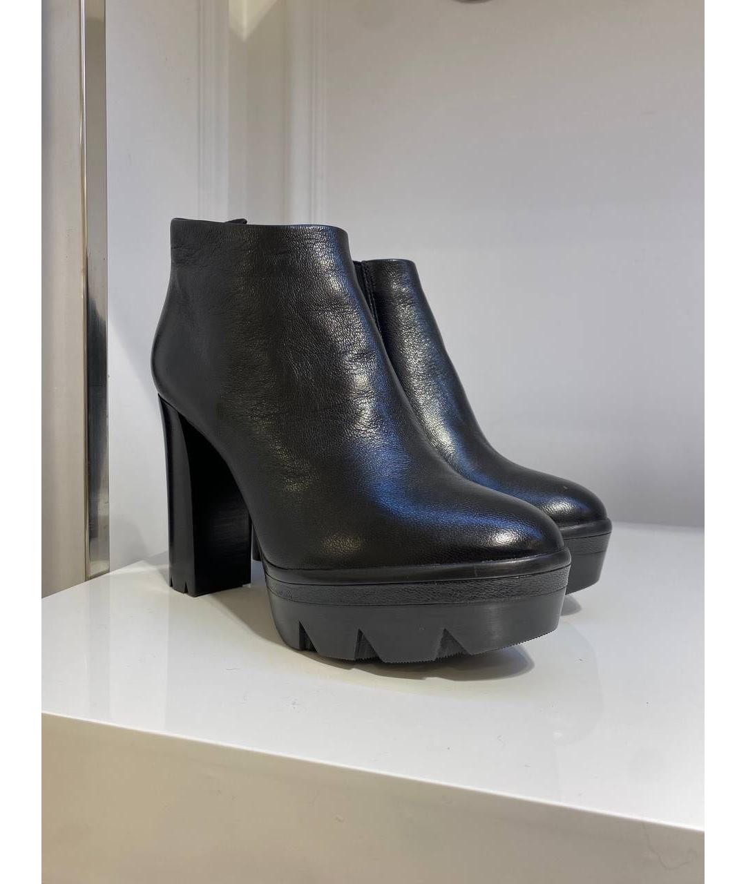 SANTONI Черные кожаные ботильоны, фото 4