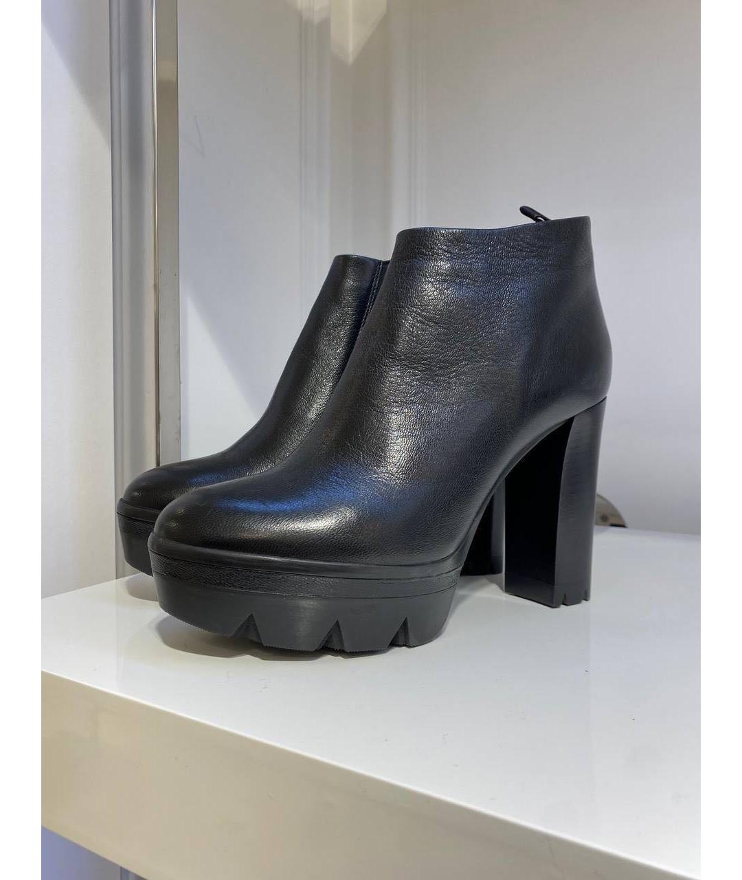 SANTONI Черные кожаные ботильоны, фото 2