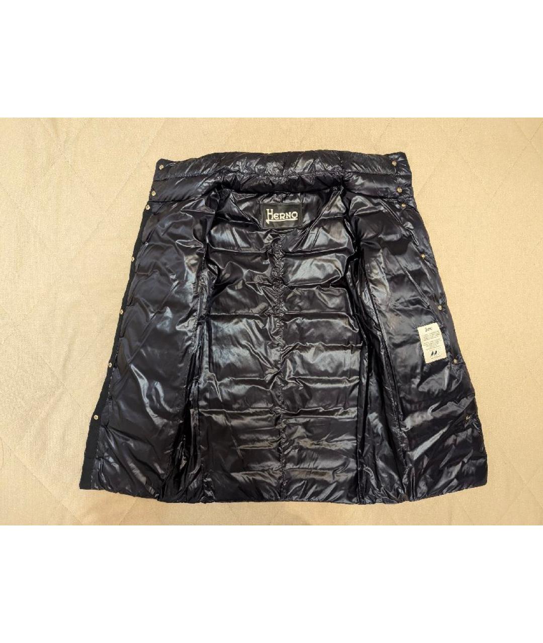 HERNO Черный полиэстеровый пуховик, фото 2