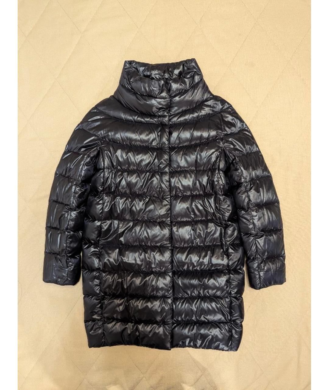 HERNO Черный полиэстеровый пуховик, фото 6