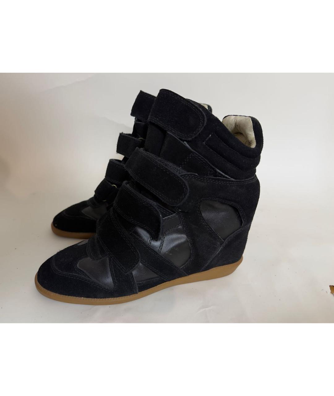 ISABEL MARANT Черные кожаные кроссовки, фото 2