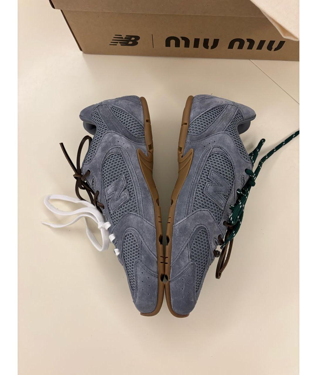 MIU MIU Голубые замшевые кеды, фото 4