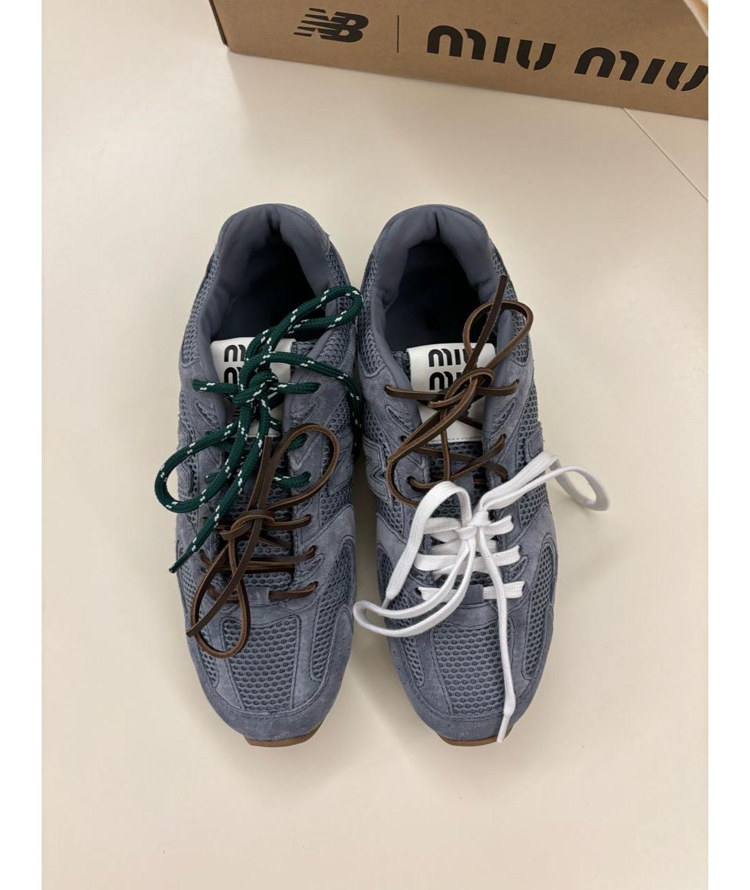 MIU MIU Голубые замшевые кеды, фото 2