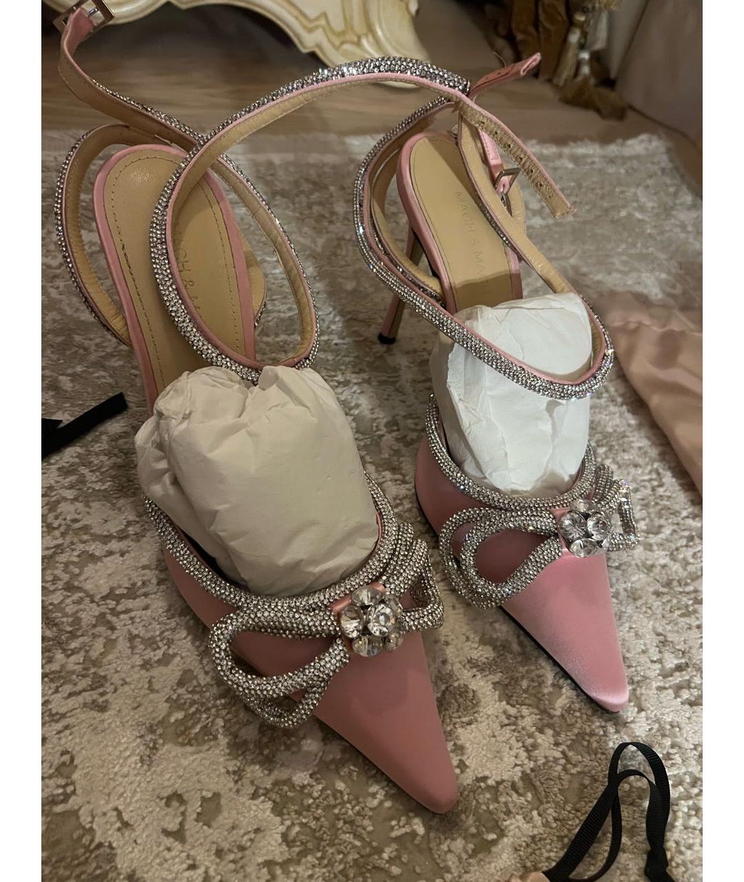 MACH&MACH Розовые бархатные туфли, фото 3