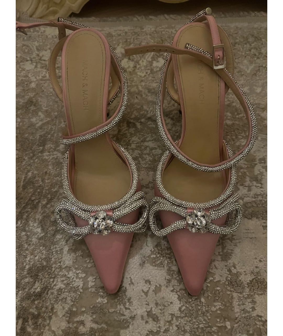 MACH&MACH Розовые бархатные туфли, фото 2