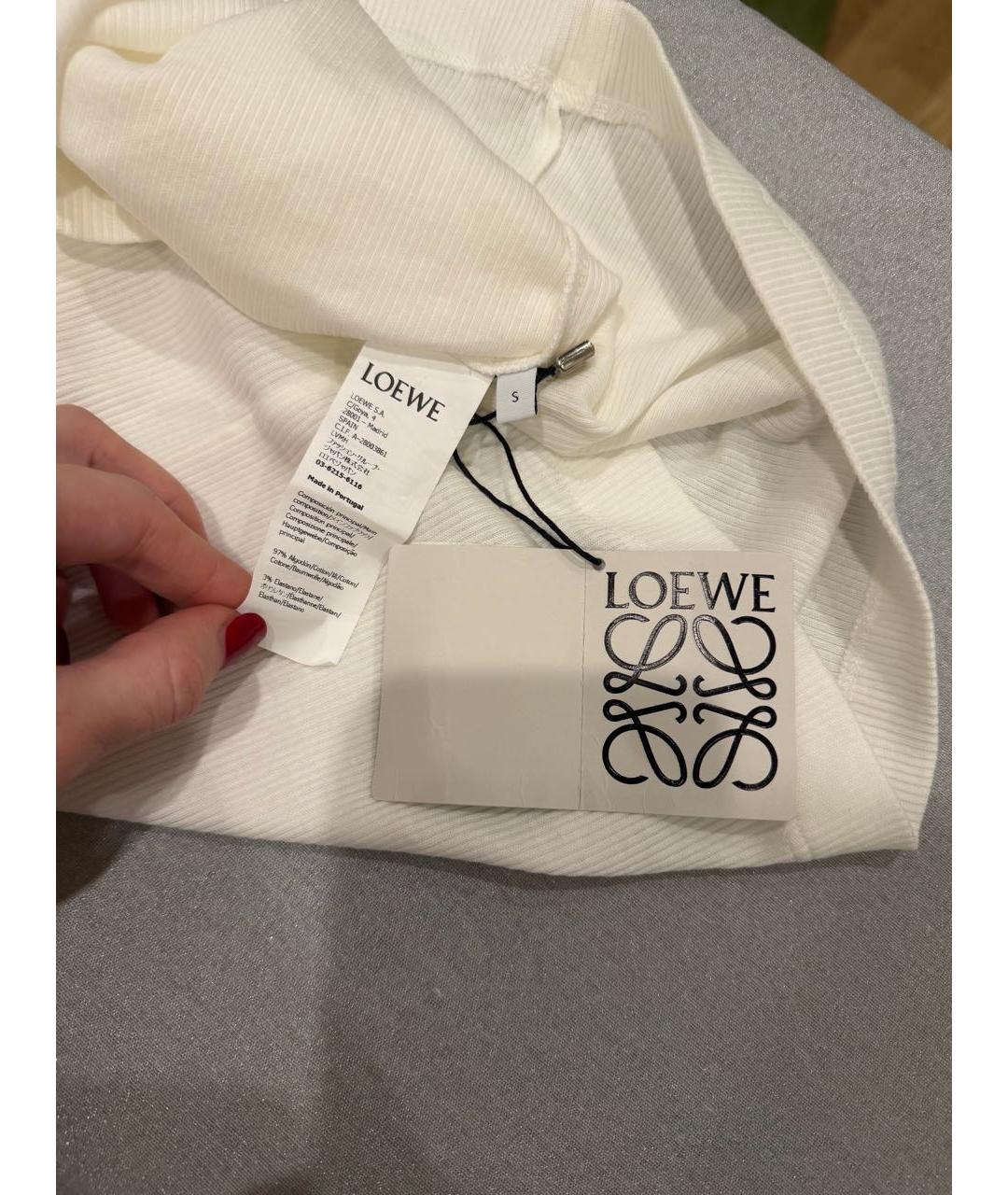 LOEWE Белая хлопковая майка, фото 6