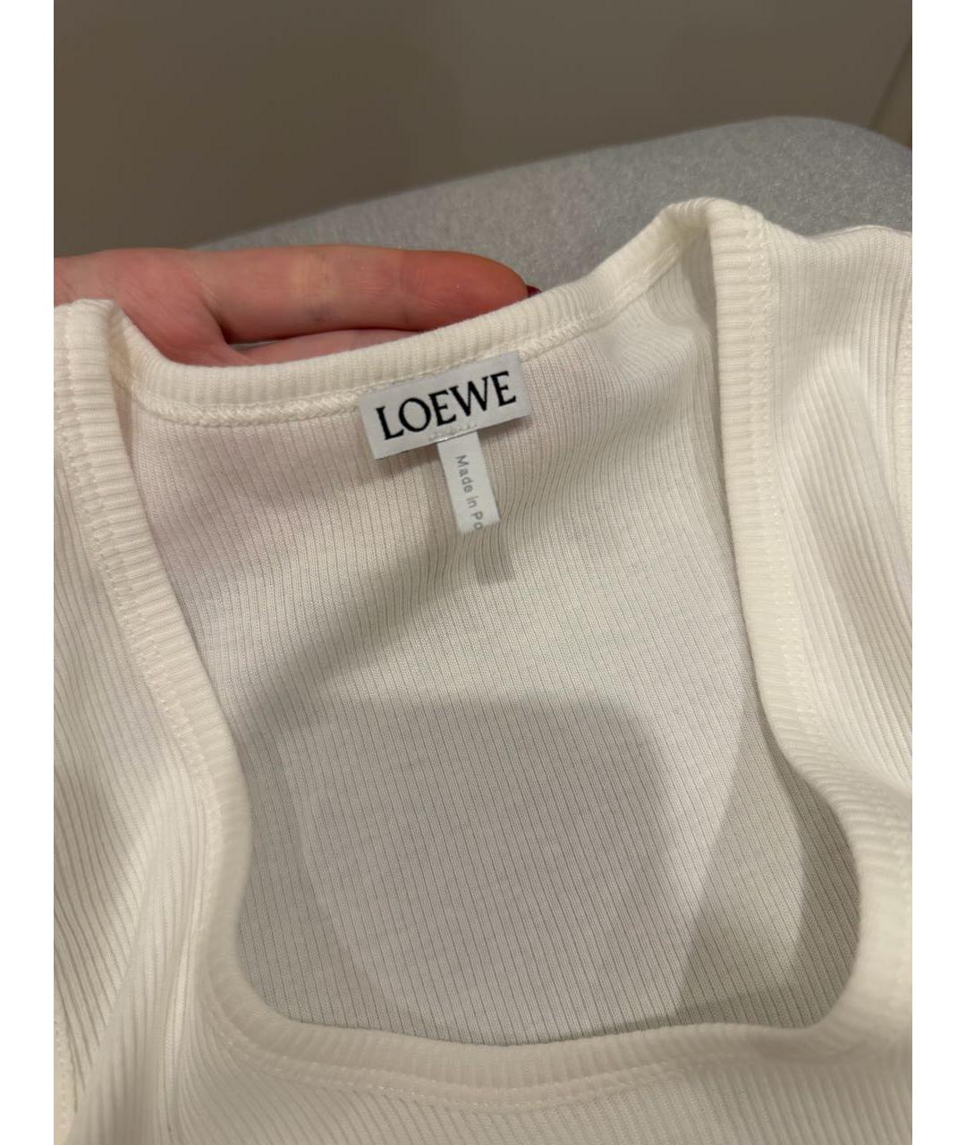 LOEWE Белая хлопковая майка, фото 4