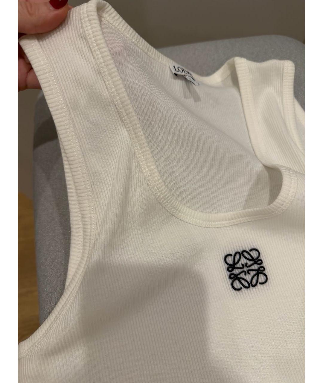 LOEWE Белая хлопковая майка, фото 5