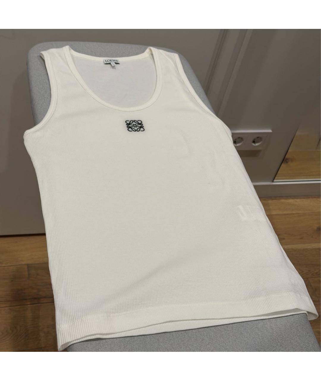 LOEWE Белая хлопковая майка, фото 2