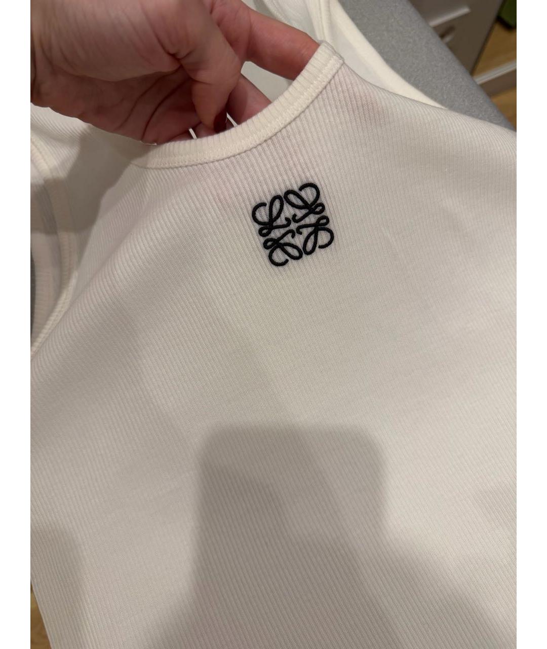 LOEWE Белая хлопковая майка, фото 3