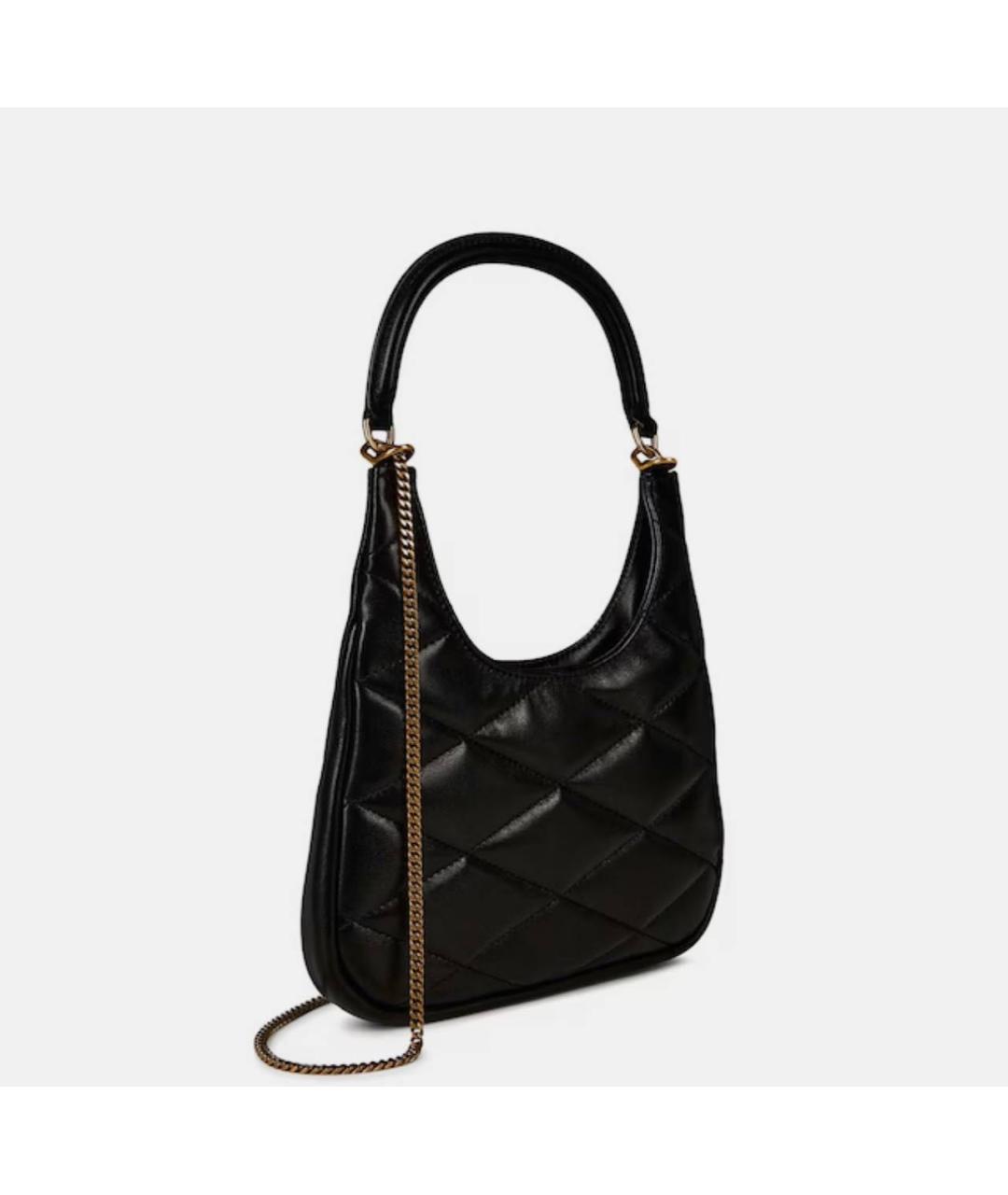 SAINT LAURENT Черная кожаная сумка через плечо, фото 2