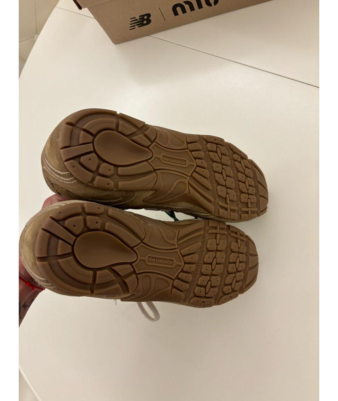 MIU MIU Бежевые замшевые кеды, фото 5