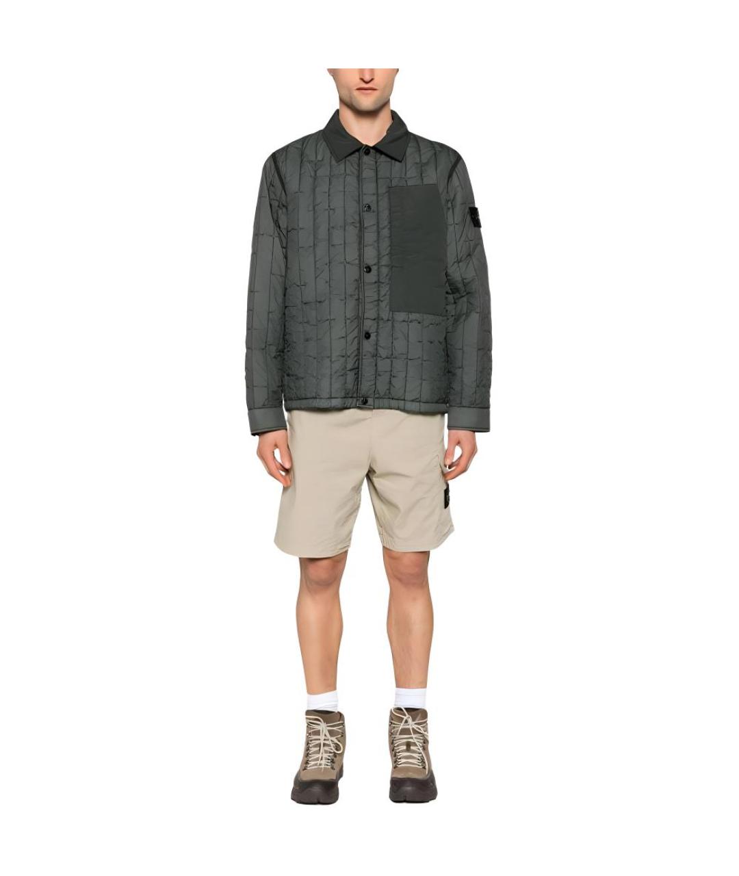STONE ISLAND Зеленая полиамидовая куртка, фото 3