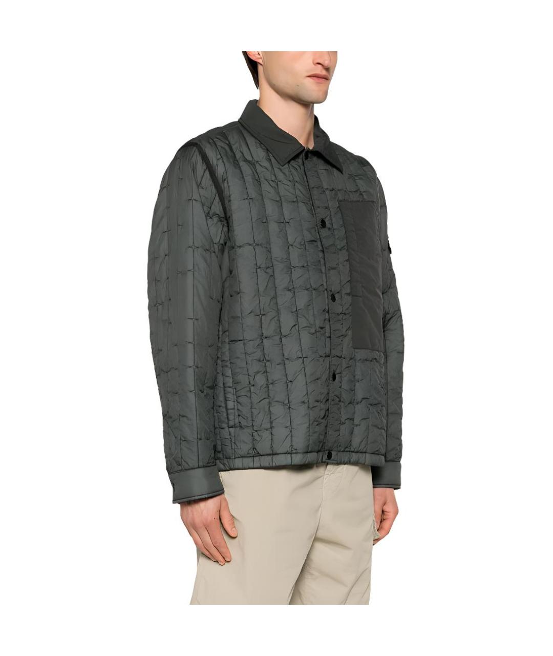 STONE ISLAND Зеленая полиамидовая куртка, фото 4