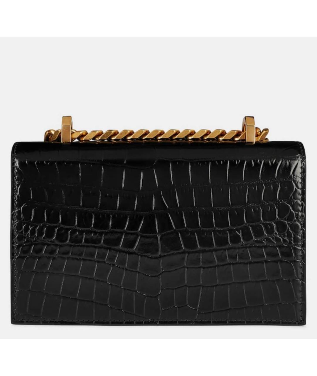 ALEXANDER MCQUEEN Черная кожаная сумка через плечо, фото 2