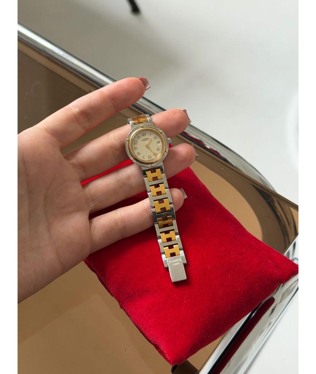 HERMES Серебряные стальные часы, фото 2