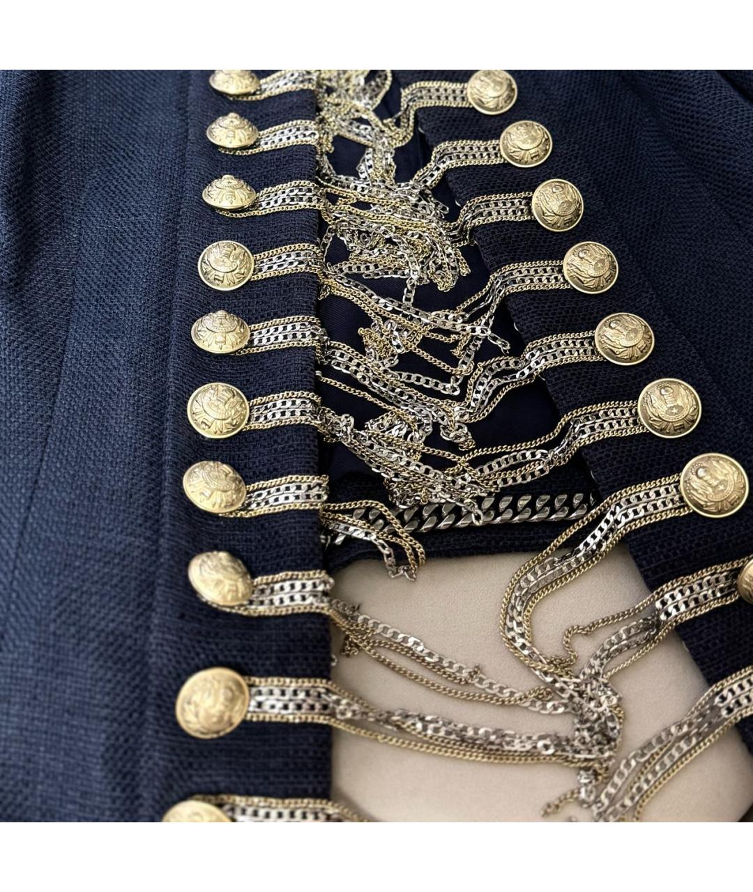 PIERRE BALMAIN Темно-синий хлопковый жакет/пиджак, фото 4