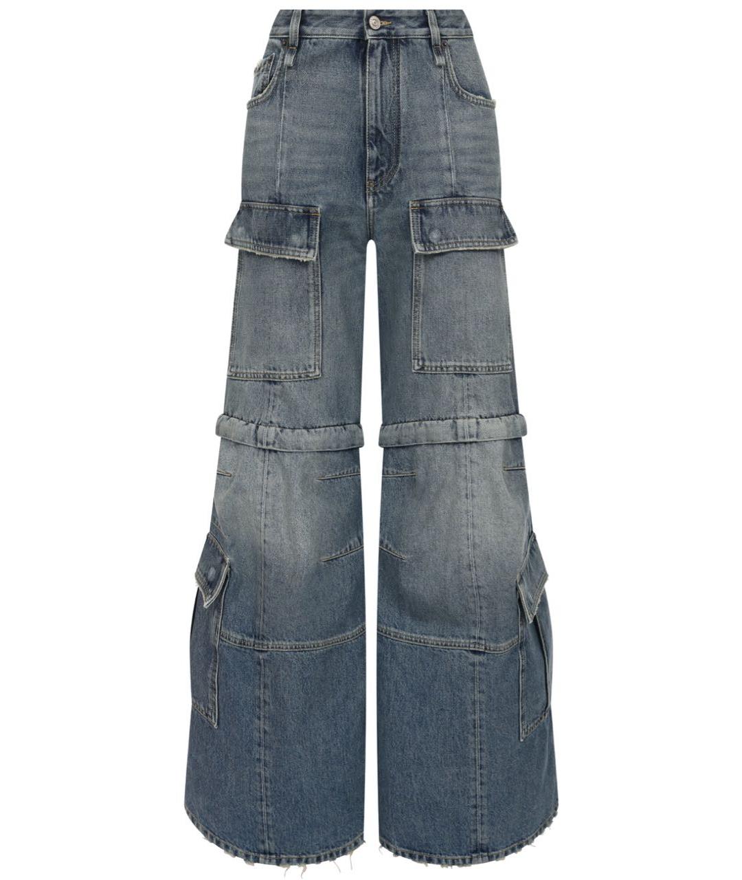 BALENCIAGA Синие хлопковые джинсы клеш, фото 1