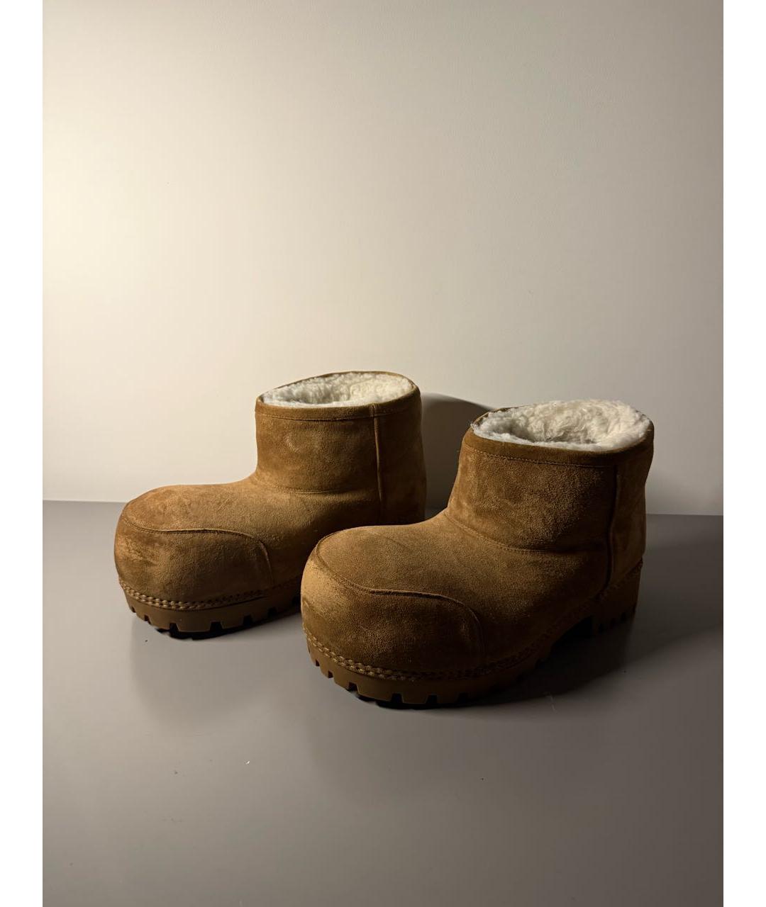 BALENCIAGA Коричневые замшевые высокие ботинки, фото 5