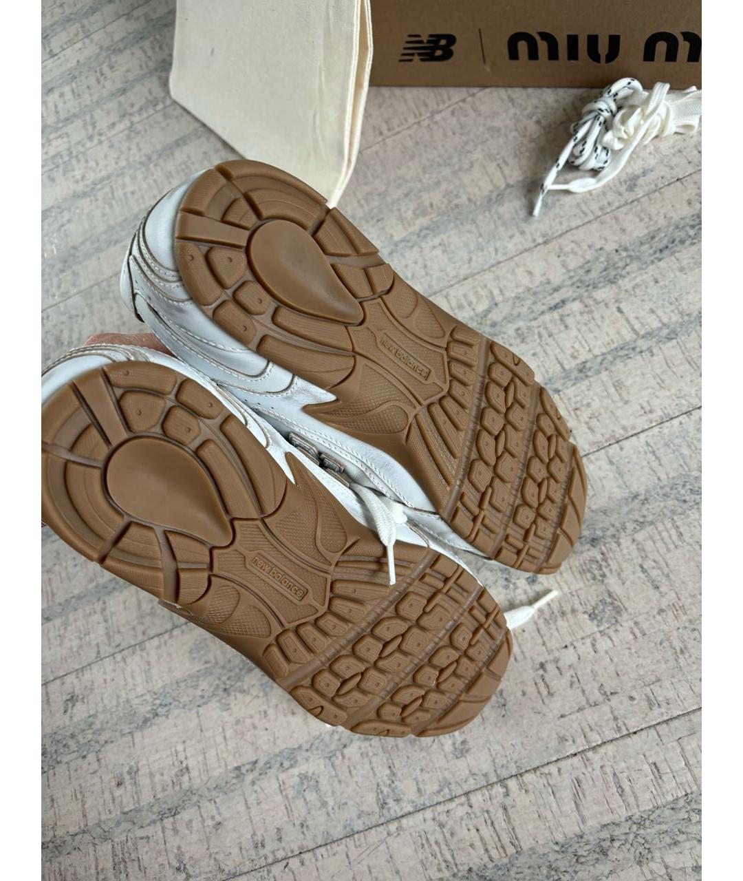 MIU MIU Белые кожаные кеды, фото 5