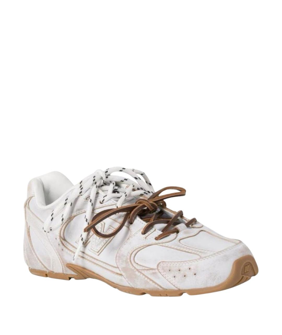 MIU MIU Белые кожаные кеды, фото 1