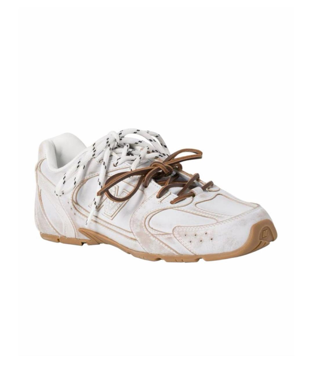 MIU MIU Белые кожаные кеды, фото 9