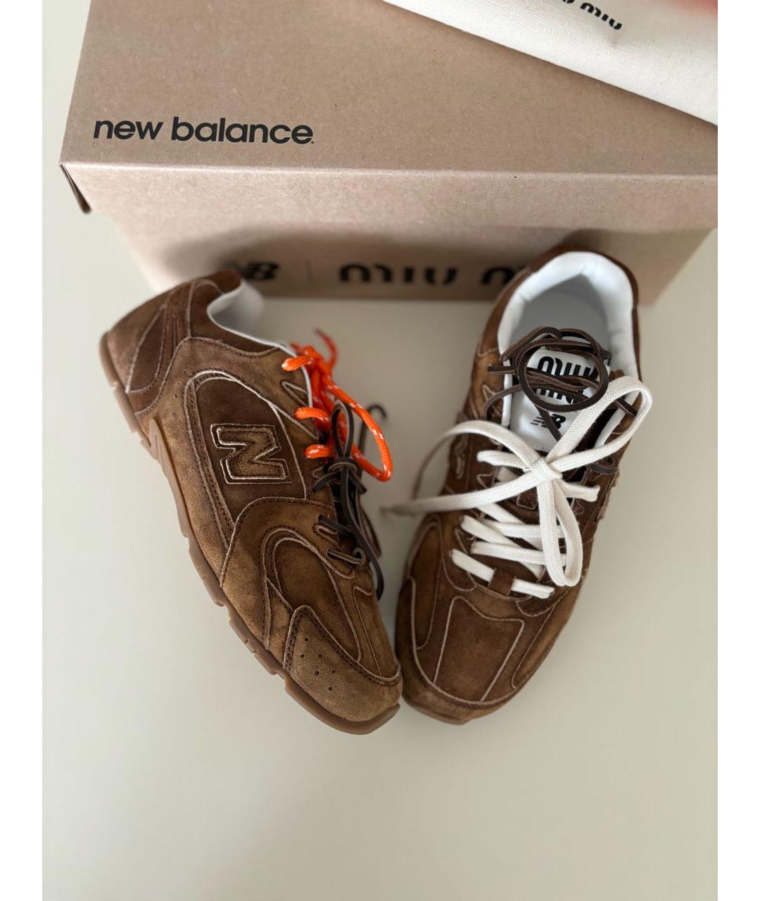 MIU MIU Коричневые замшевые кеды, фото 8