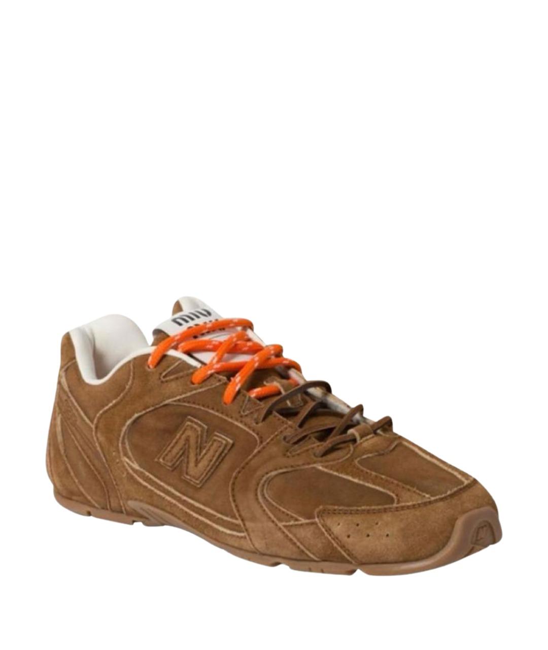 MIU MIU Коричневые замшевые кеды, фото 1