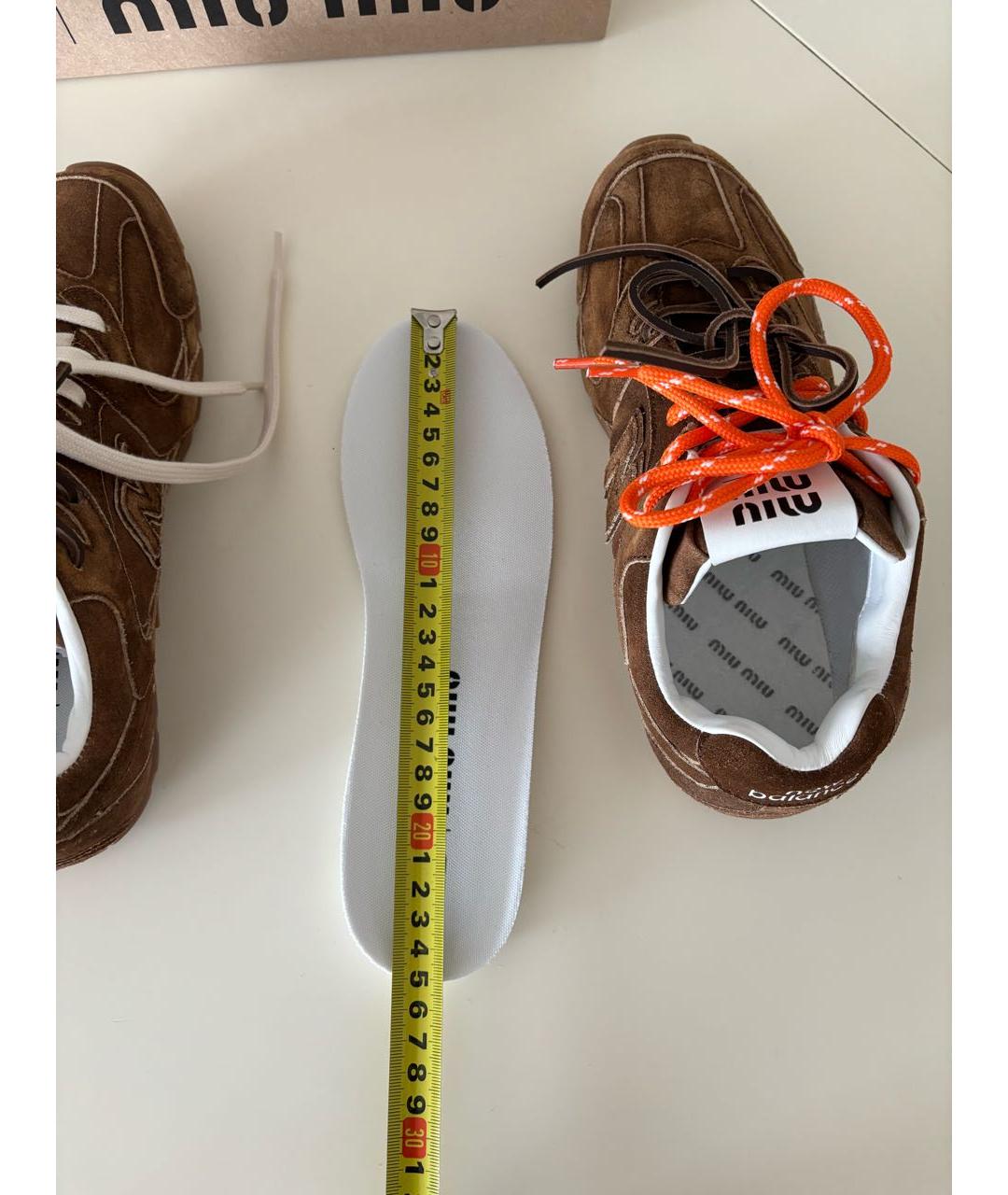 MIU MIU Коричневые замшевые кеды, фото 7